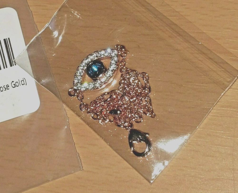 Jude Jewelers Silver Deep Blue Stone Rose Gold Bracelet Unsealed Packaging